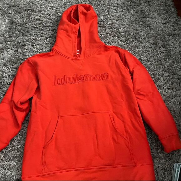 Lululemon hard to find logo red All yours hoodie size 12 - Picture 1 of 4